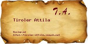 Tiroler Attila névjegykártya